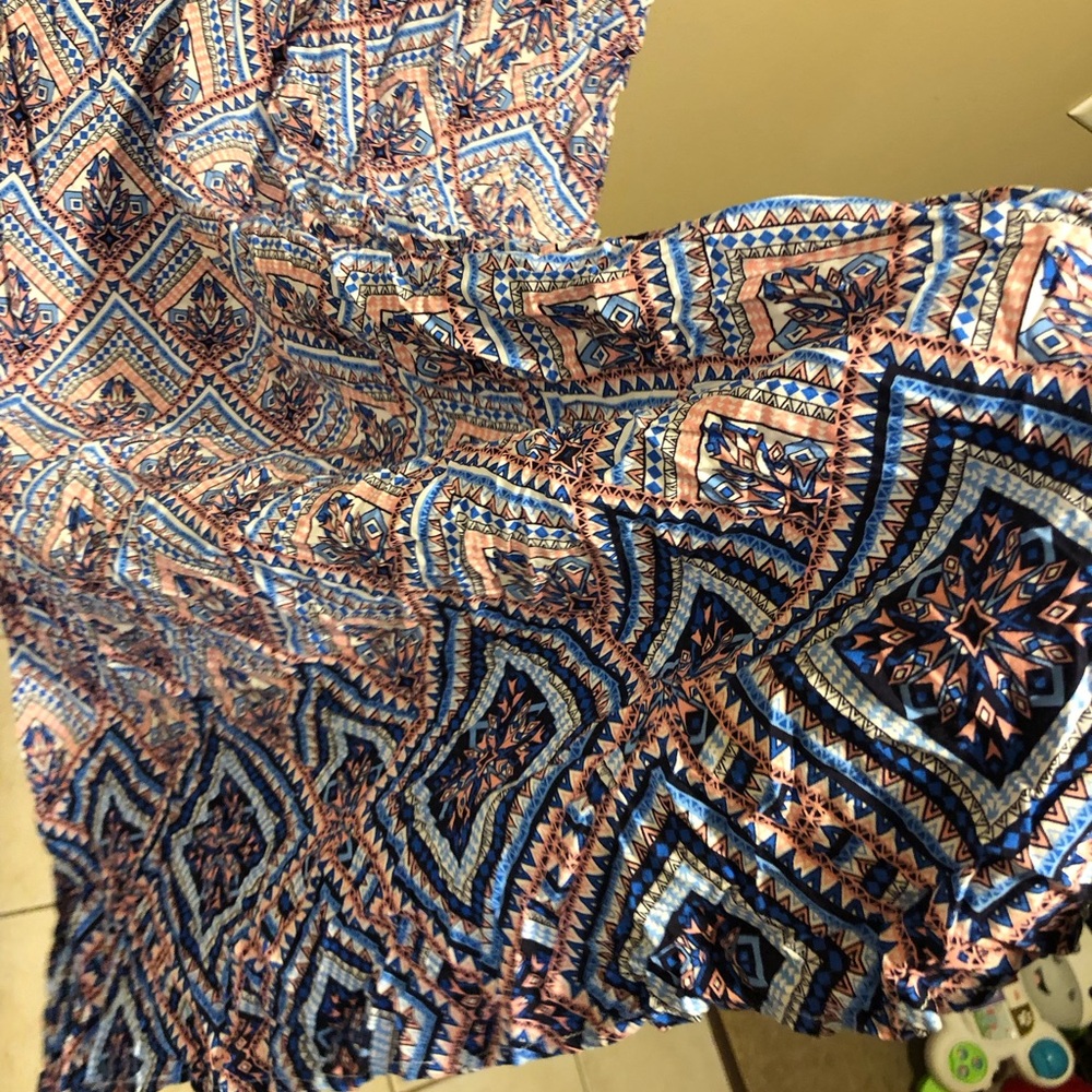 Shosho boho Maxi Dress blue pink size large - Picture 6 of 11